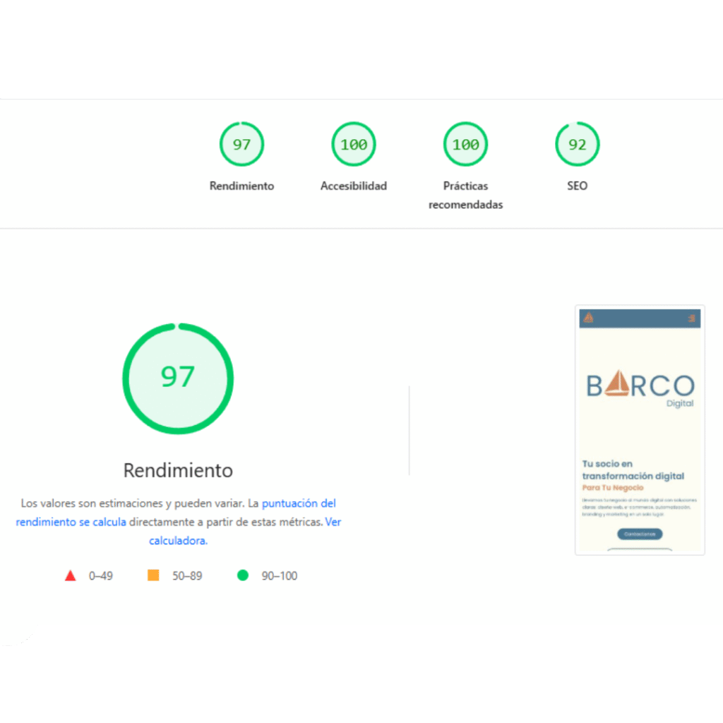 Optimización de Velocidad y Core Web Vitals